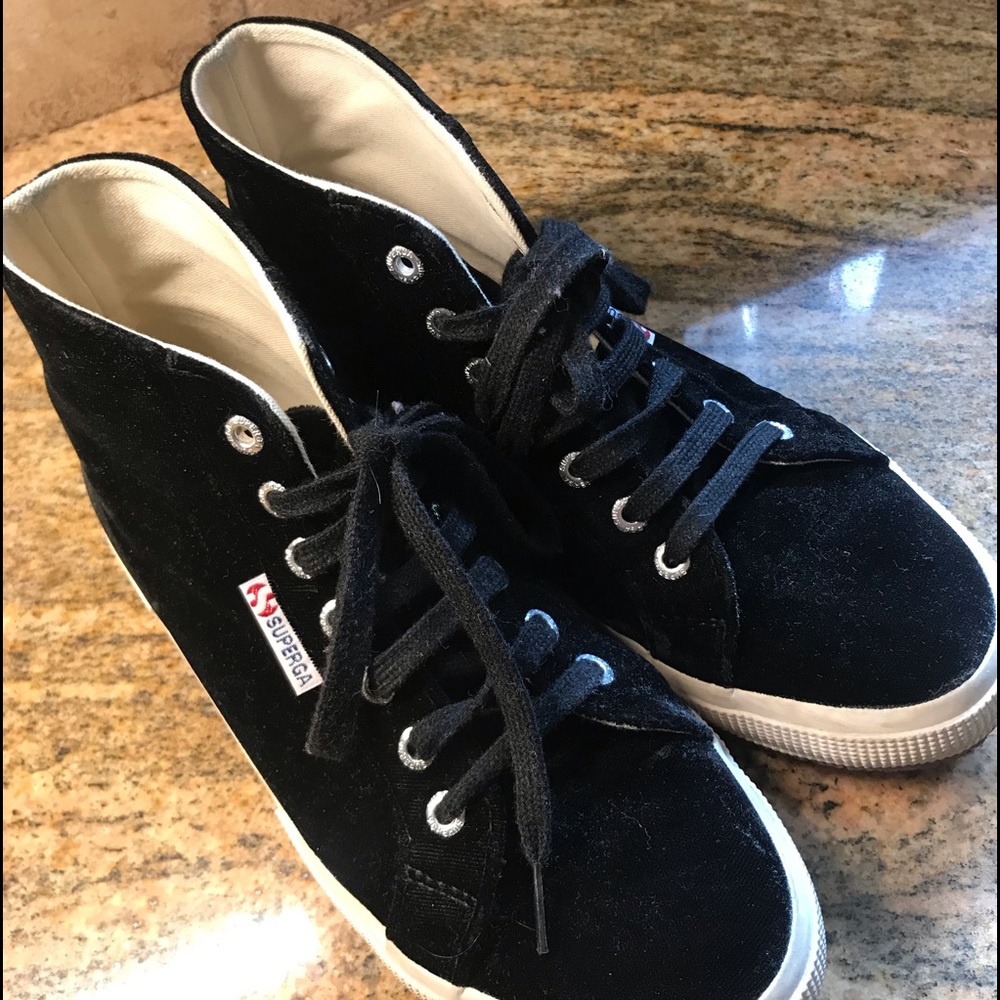 Superga high top velvet sneakers